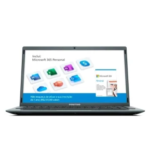 Notebook Positivo Motion Q4128C 4GB RAM 128GB Windows 10 Tela 14.1'' HD Windows 10 Office 365 Cinza